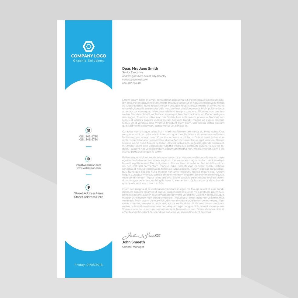 Modern Business style letterhead template design vector