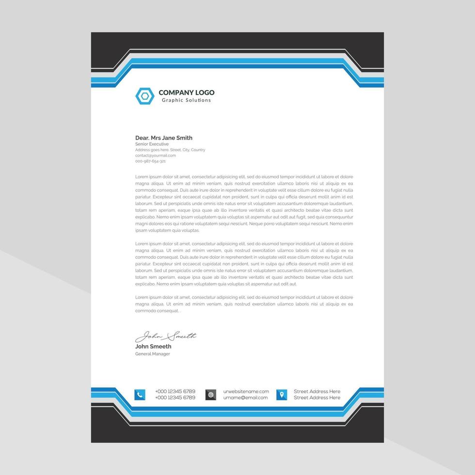 Modern Business style letterhead template design vector