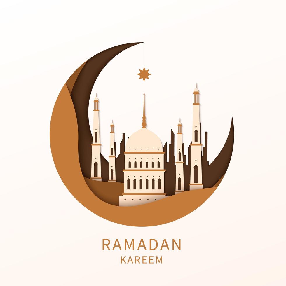 Ramadan kareem concept horizontal banner vector