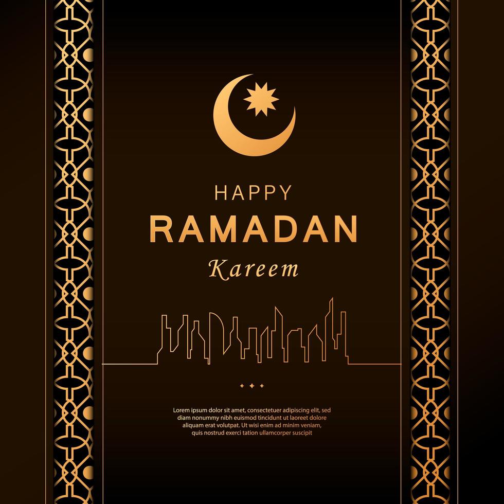 Ramadan kareem concept horizontal banner vector