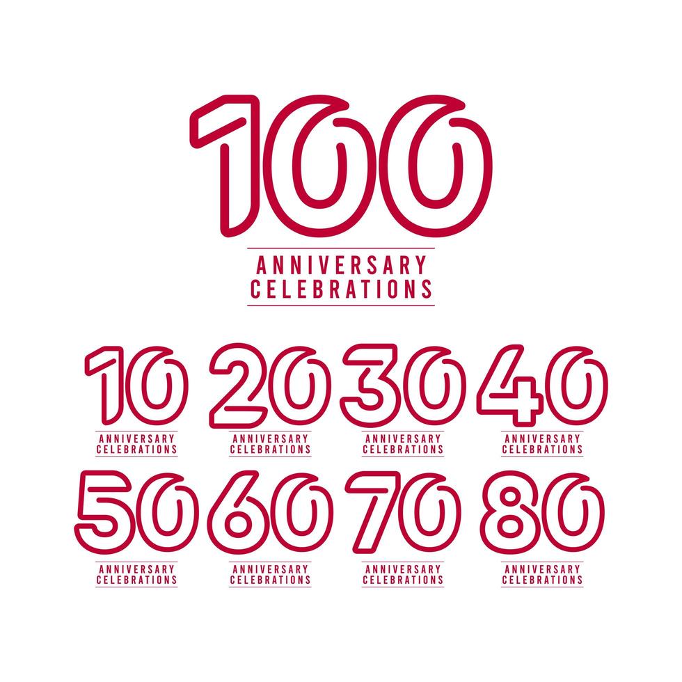 100 Years Anniversary Celebration Number Text Vector Template Design Illustration