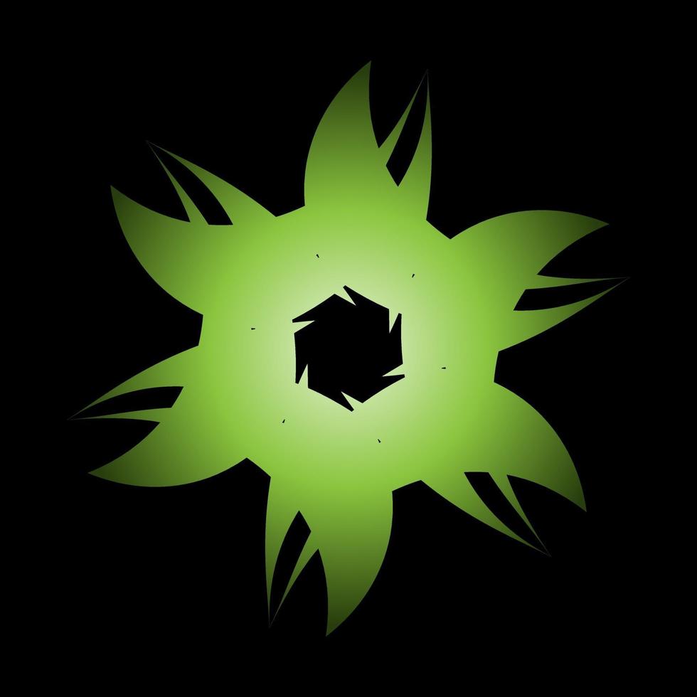 Fractal flower symbol wrapped in green vector