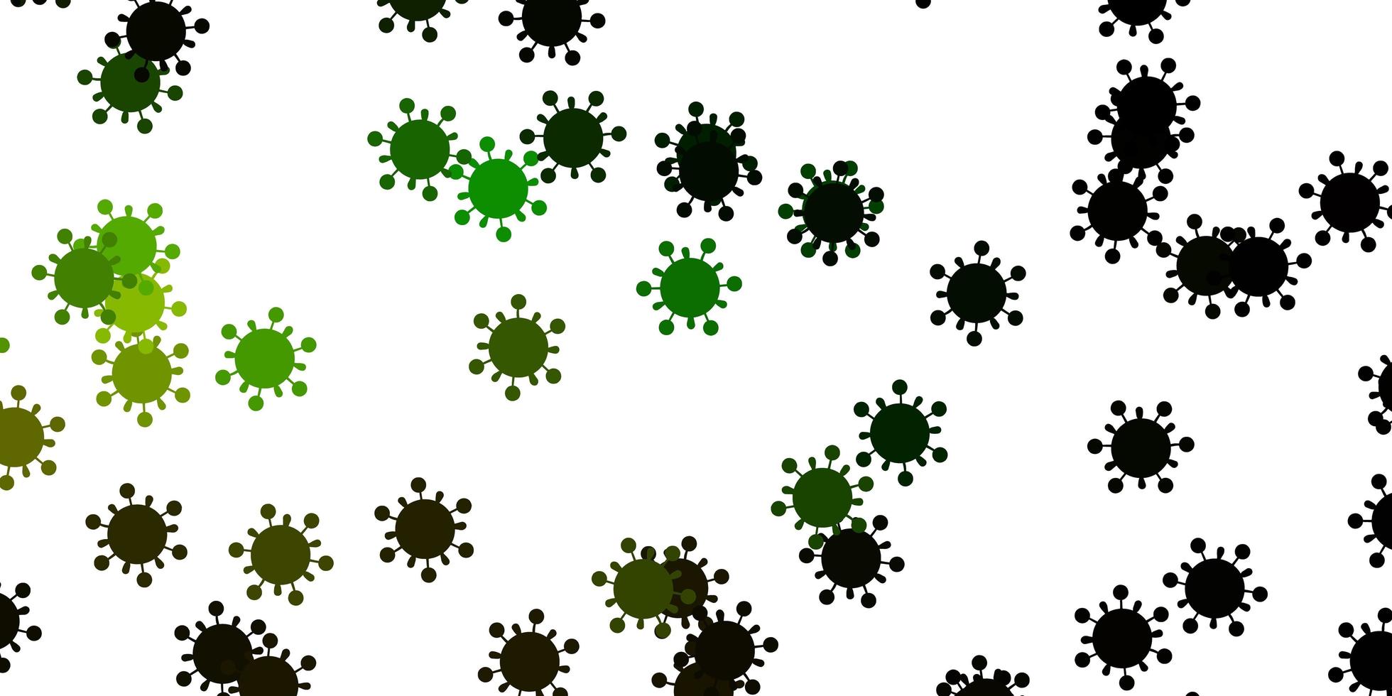 textura de vector verde claro, amarillo con símbolos de enfermedades.