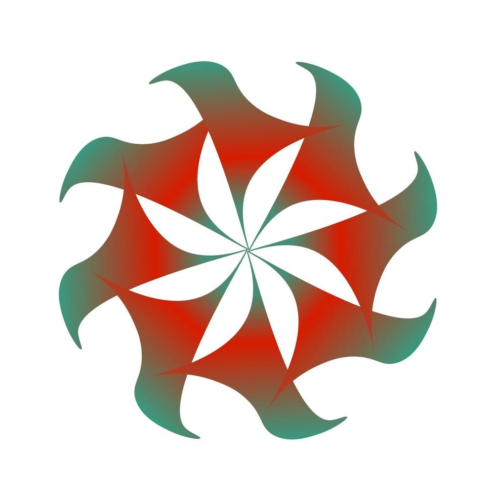 Symmetry star flower shape wrapped in orange color vector