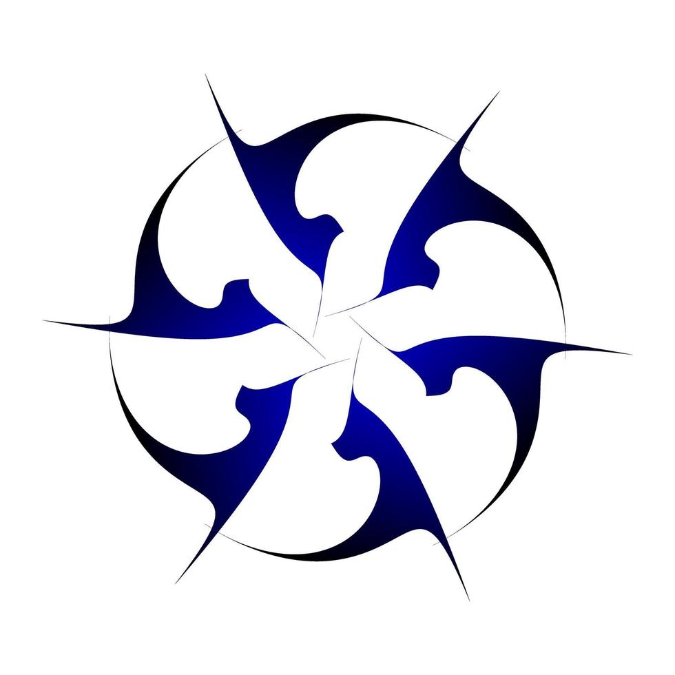 Symmetrical circular creative design in dark blue vector