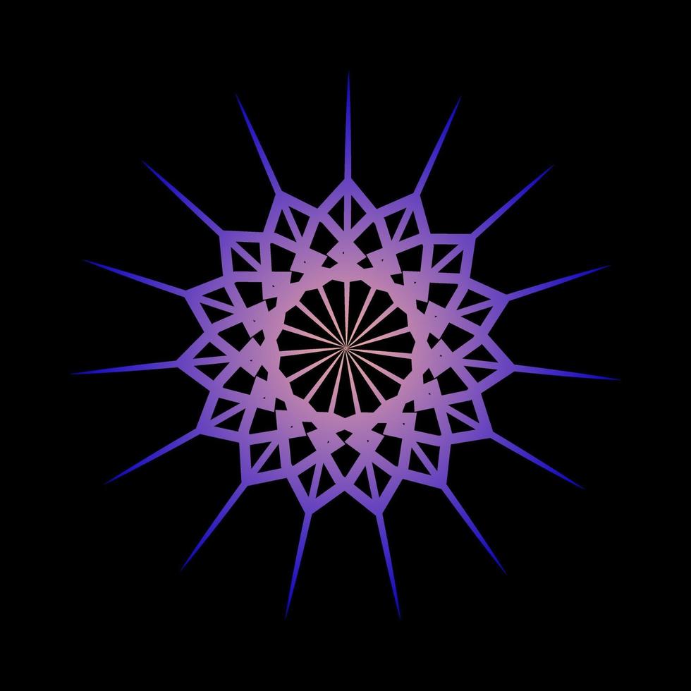 Abstract design of mandala ornament in purple color vector