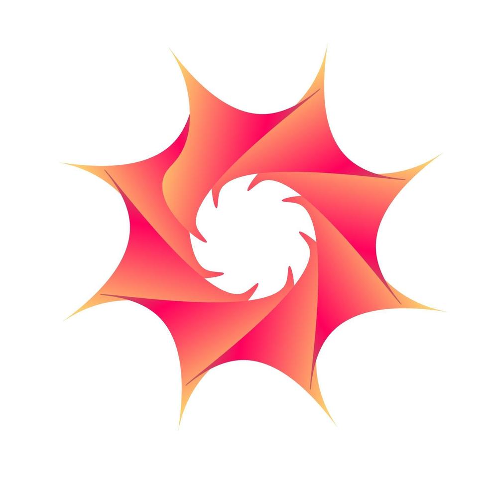 Circular abstract floral shape in pastel pink vector