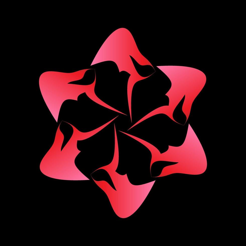 Fractal star symbol wrapped in pink vector