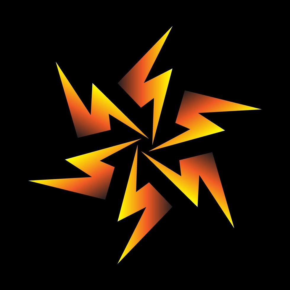 Thunder symbol circular orange color transition vector