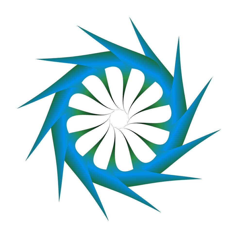 diseño de símbolo de círculo con lados puntiagudos. círculos abstractos en color azul intenso vector