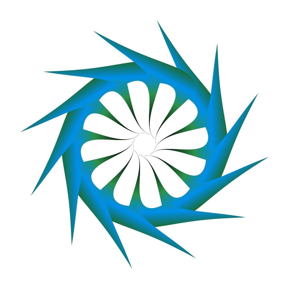 Circle symbol design with pointed sides. Abstract circles in sharp blue color vector