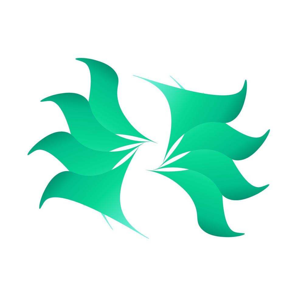 Creative shape of an abstract leaf wrapped in tosca vector