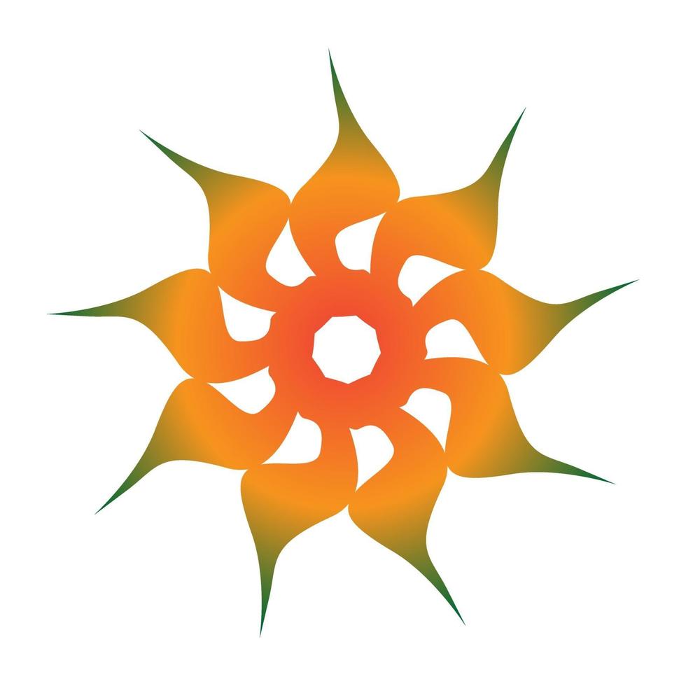 Creative abstract flower symbol in orange color vector