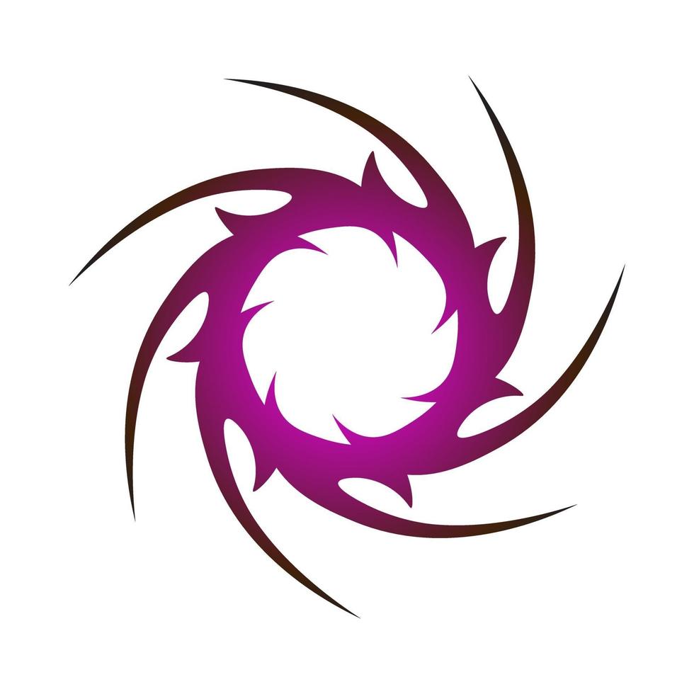 símbolo creativo único círculo nítido envuelto en color púrpura oscuro vector