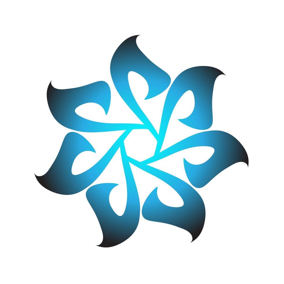 Spirograph style blue flower star vector