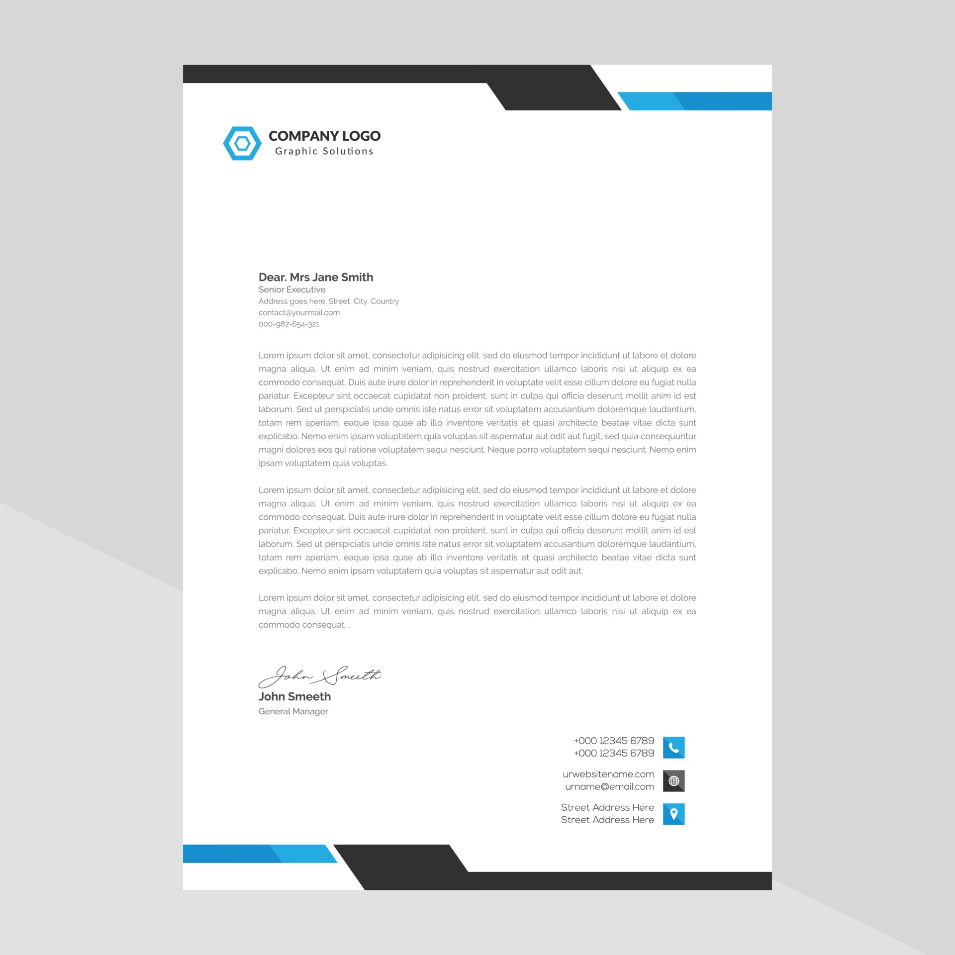 Business style letterhead design 1951036 Vector Art at Vecteezy