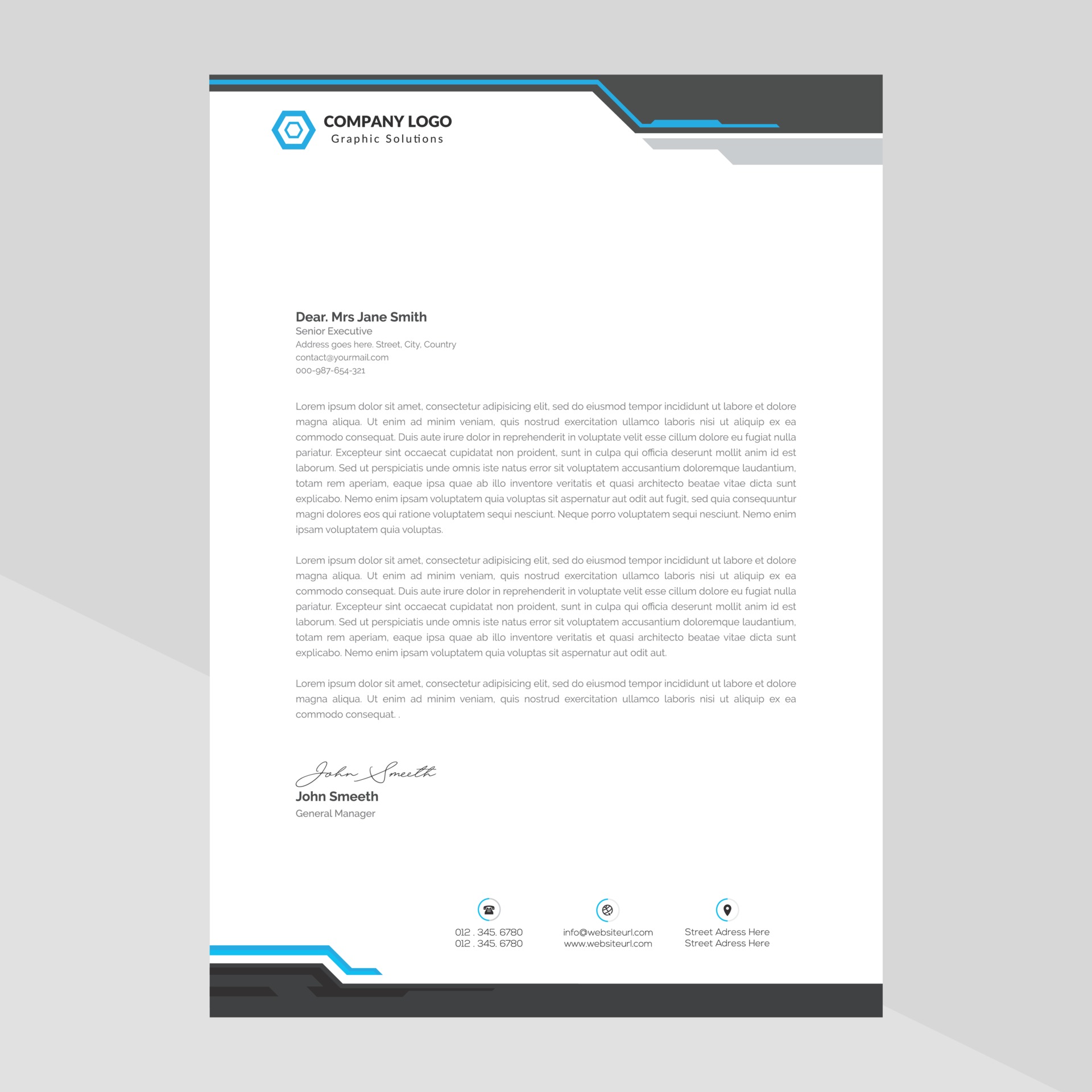 Business style letterhead design 1951041 Vector Art at Vecteezy