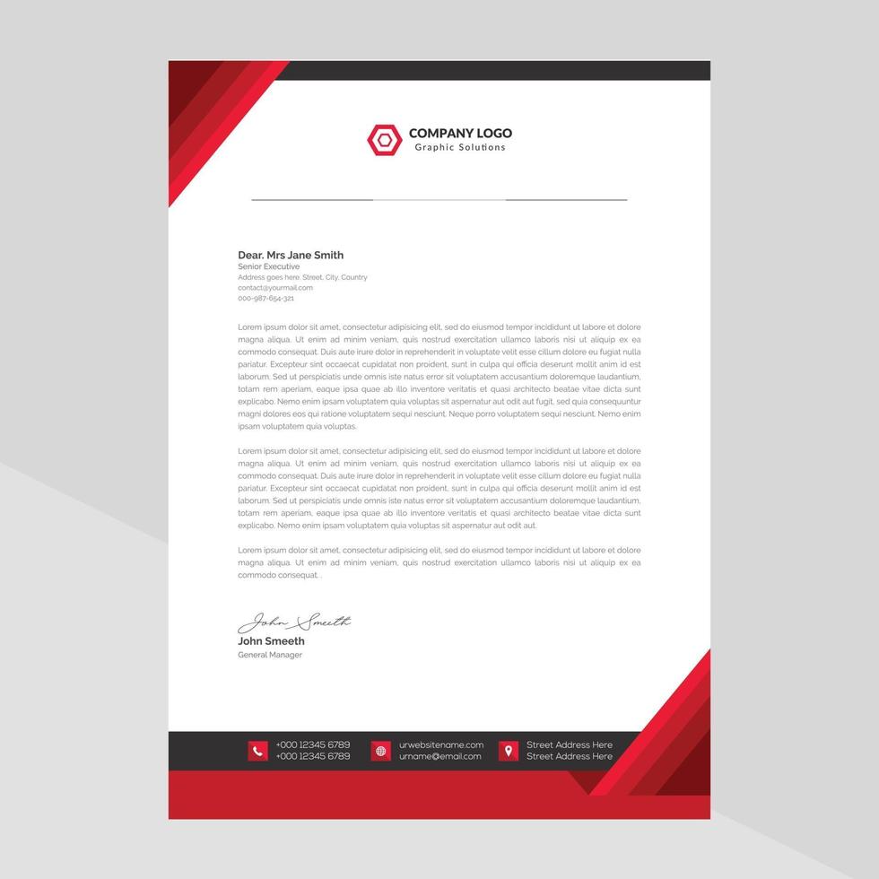 Business style letterhead design vector