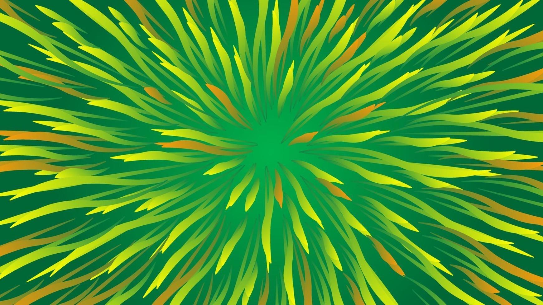 Fondo de colores con diseño de plumas verdes vector