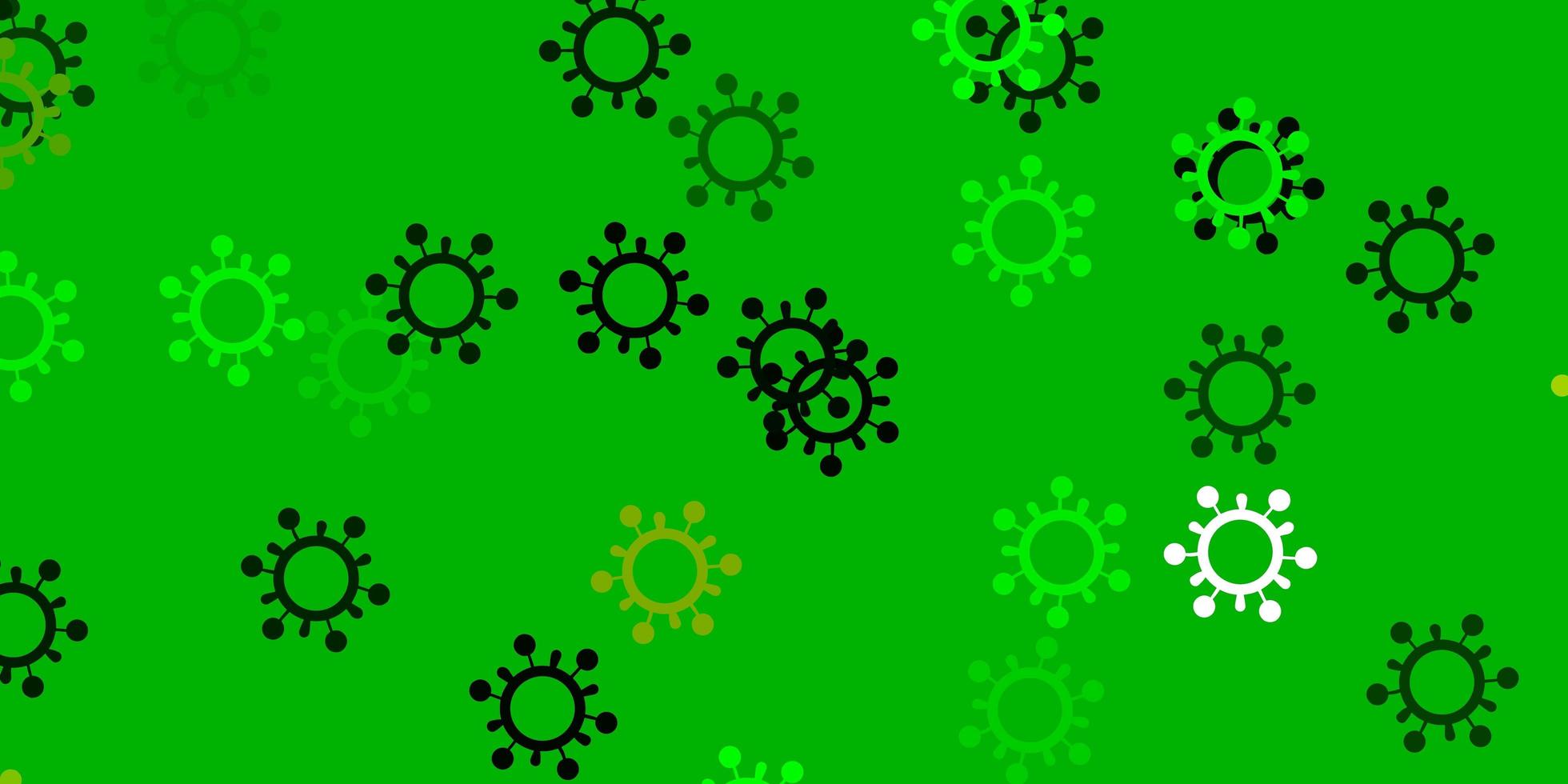 textura de vector verde claro, amarillo con símbolos de enfermedades.