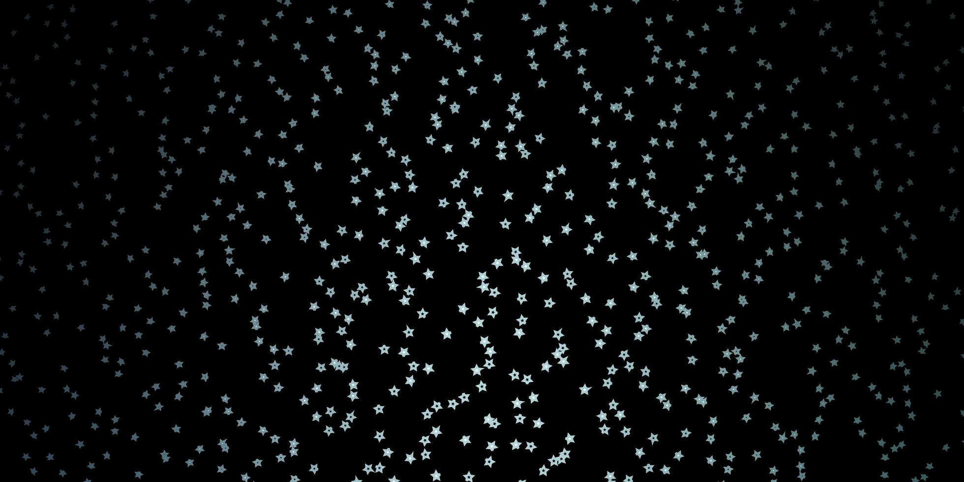 Dark BLUE vector template with neon stars.