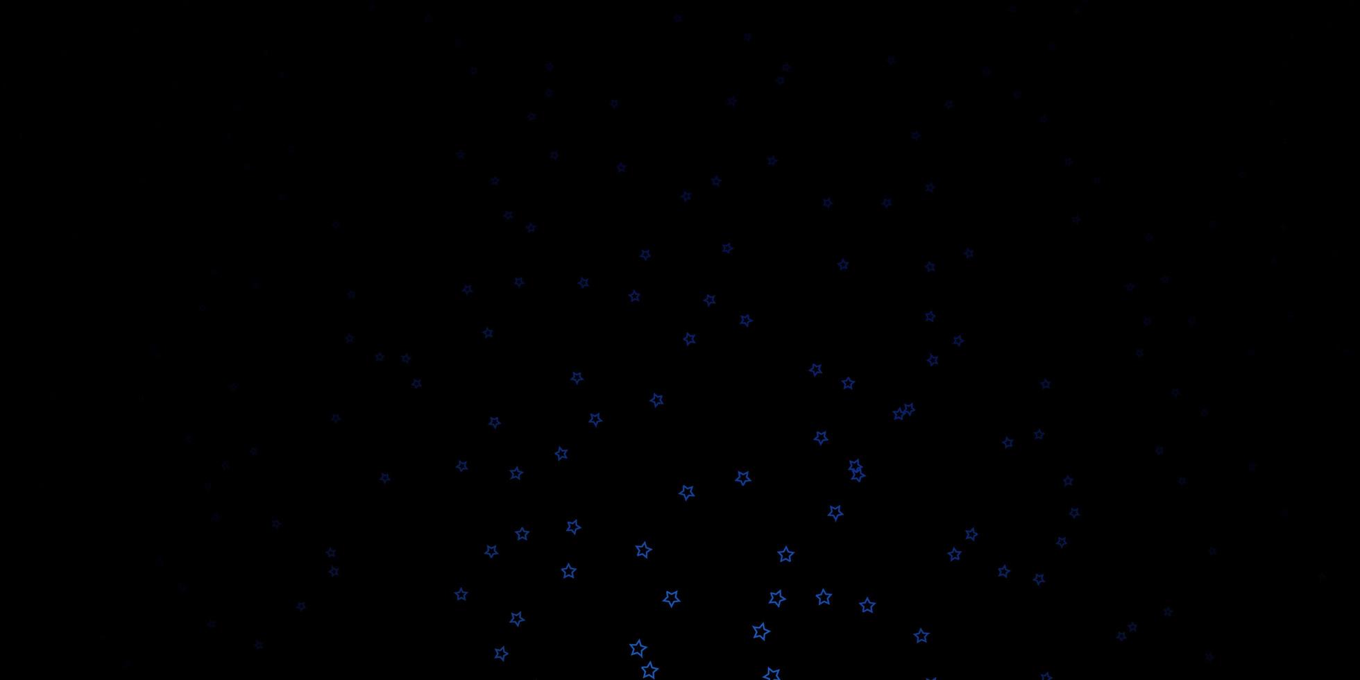 plantilla de vector azul oscuro con estrellas de neón.