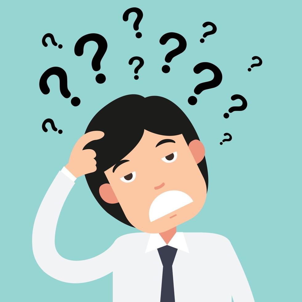 business thinking with question marks vector