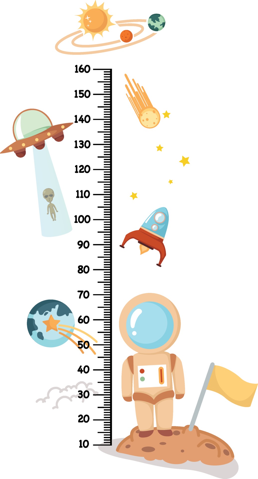 Gráfico De Altura De Niños Llanos O Medidor De Pared De Crecimiento Con  Animales Astronautas Lindos Ilustración del Vector - Ilustración de  longitud, crezca: 257571339