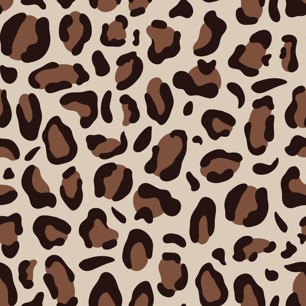 Trendy hand drawn seamless leopard pattern vector