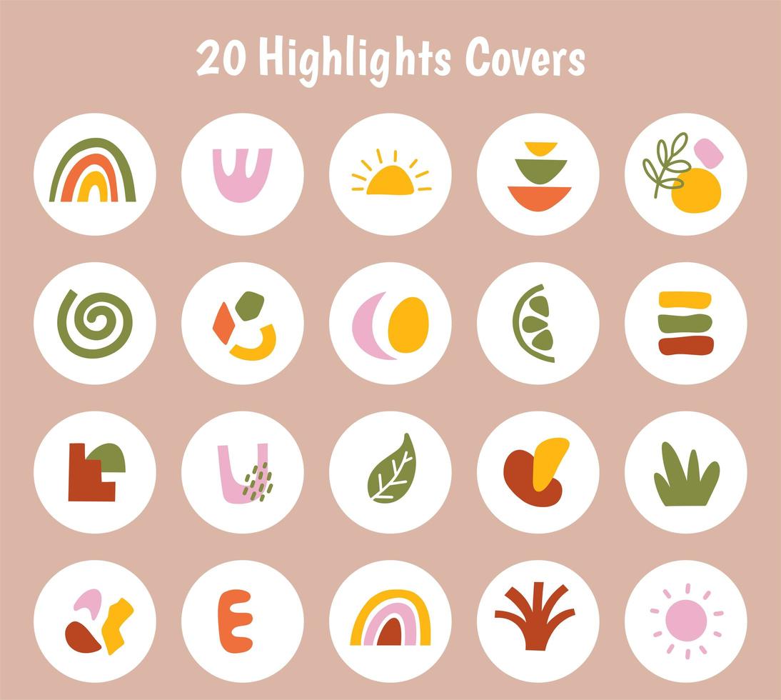 Big set of various hand drawn vector highlight covers