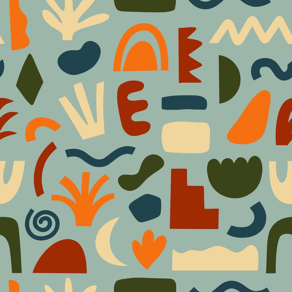 Seamless patterns hand drawn various shapes and doodle objects vector