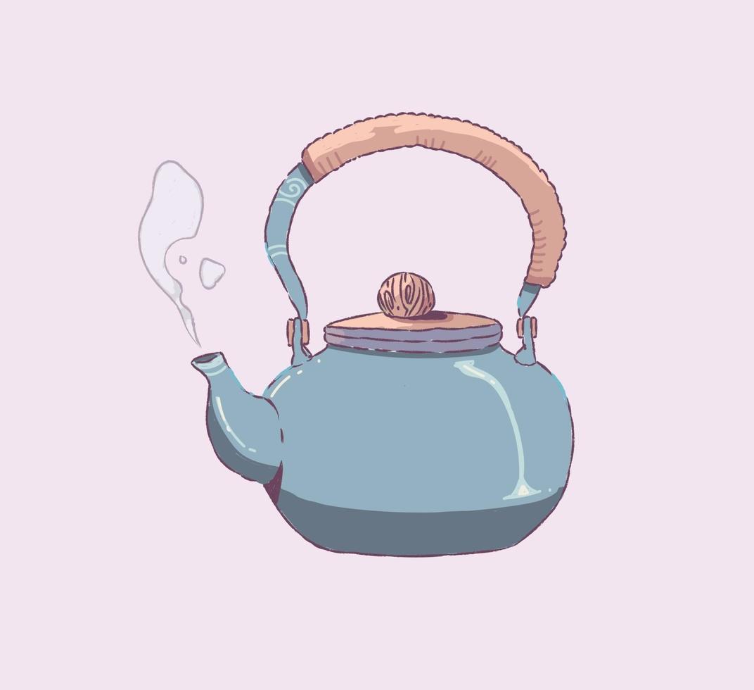 pot in doodle hand drawn style, kettle vector illustration