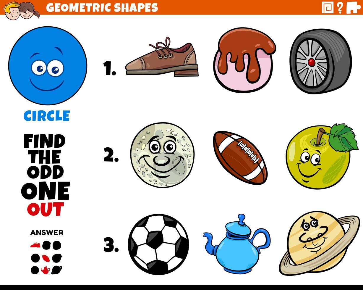 circle shape objects educational game for kids vector