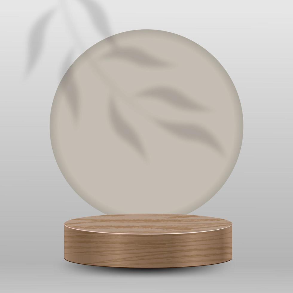 Abstract minimal scene on brown background with round podium vector