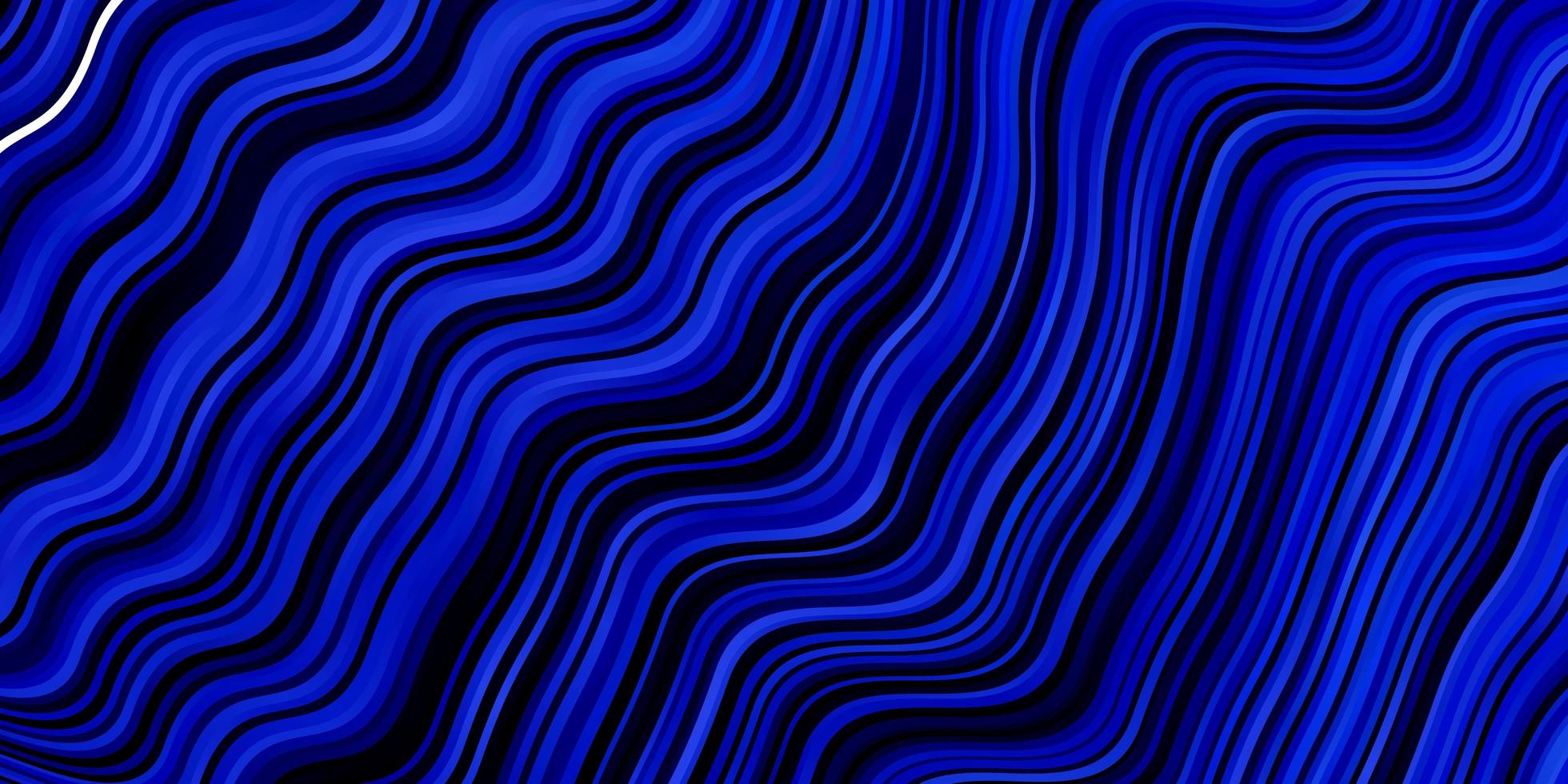 Dark BLUE vector background with curved lines.