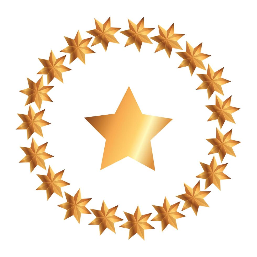 Marco circular de estrellas decoración icono aislado de navidad vector