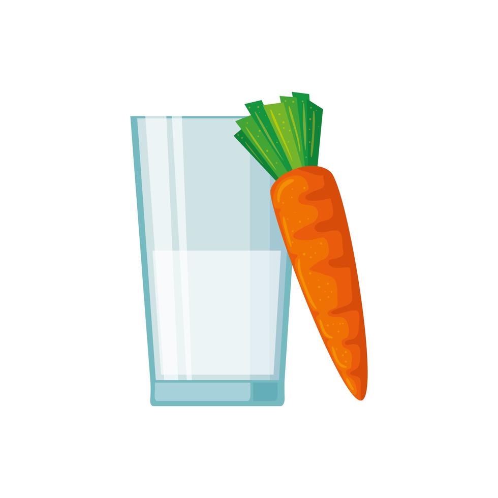 Isolated milk glass and carrot vector design