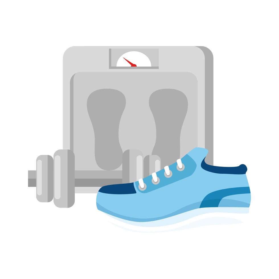 Isolated sport shoe and weight vector design