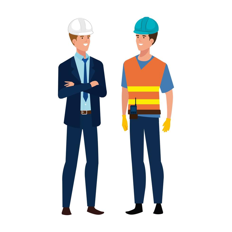 Builder and architect man vector design