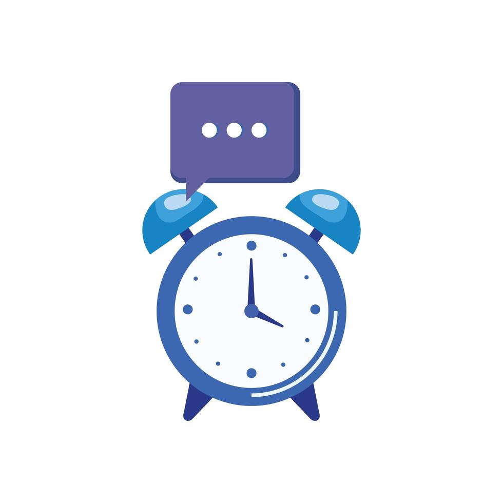 alarm clock watch with speech bubble vector