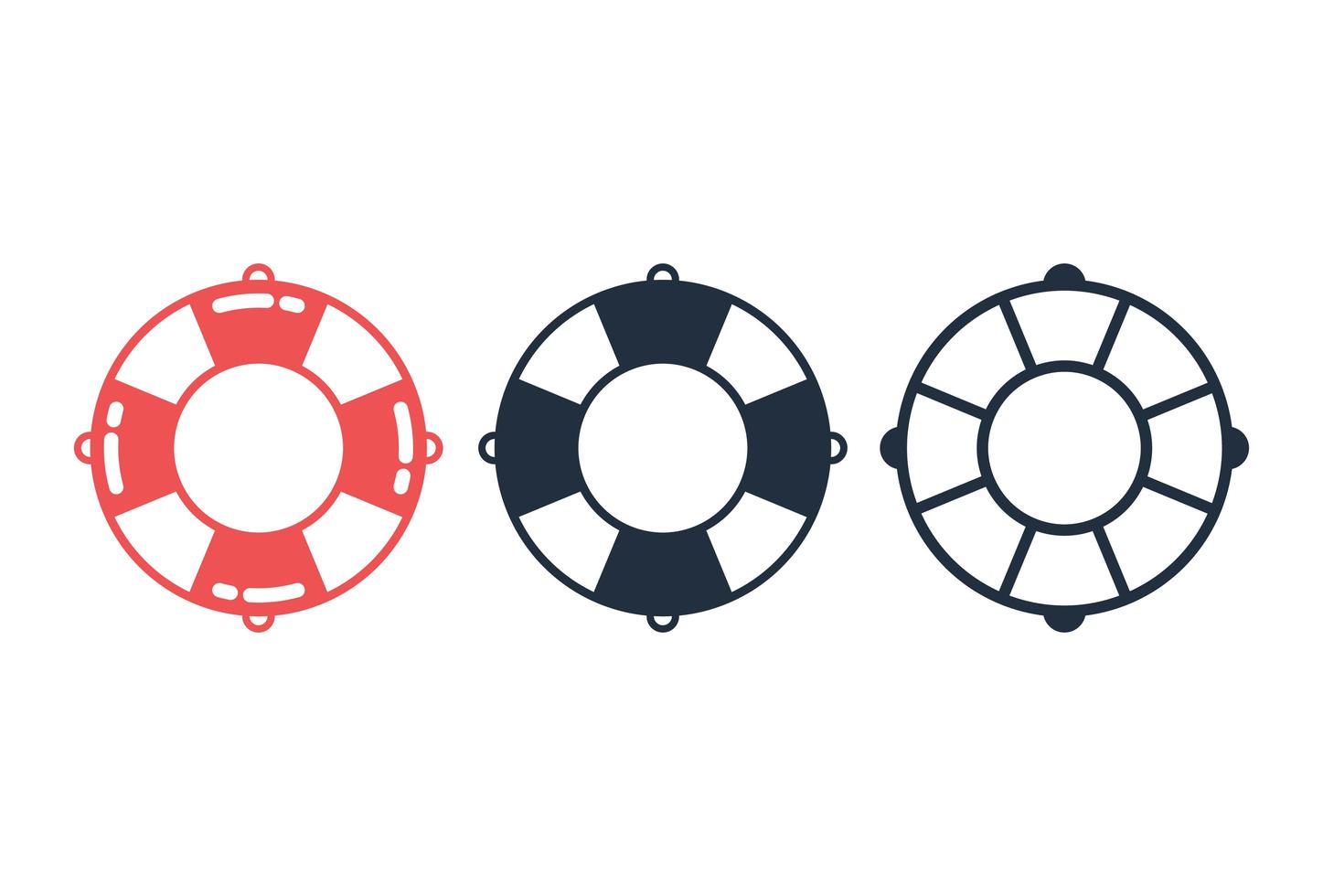 Life ring icon set vector