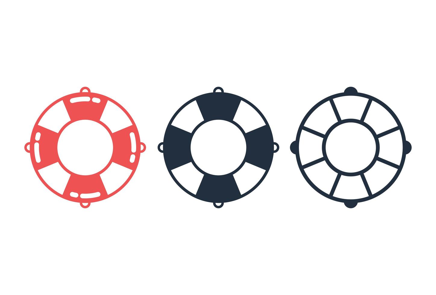 Life ring icon set vector