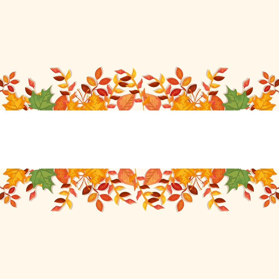 decoration leafs of autumn season vector