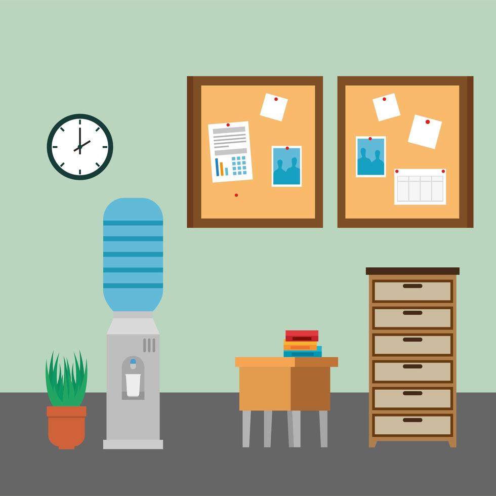 office places scenes with laptop vector