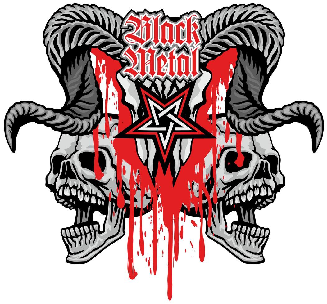 Black metal skull vector