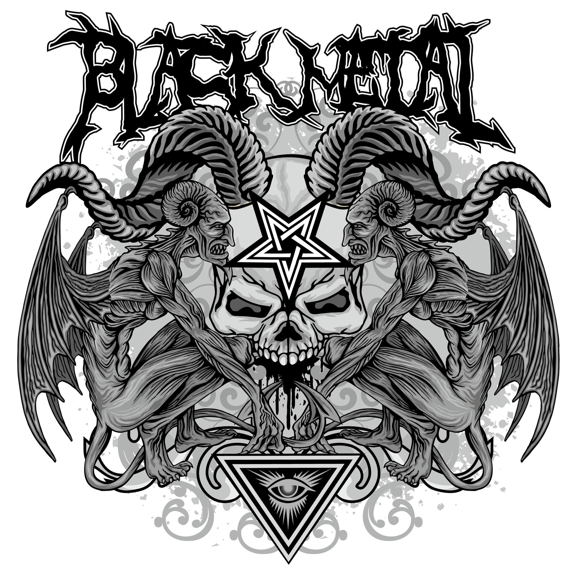 Black metal skull 1952016 Vector Art at Vecteezy