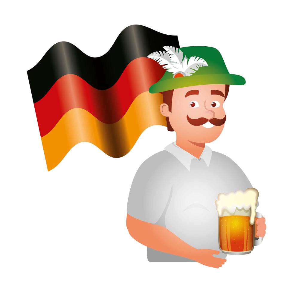 diseño de vector de hombre de oktoberfest aislado