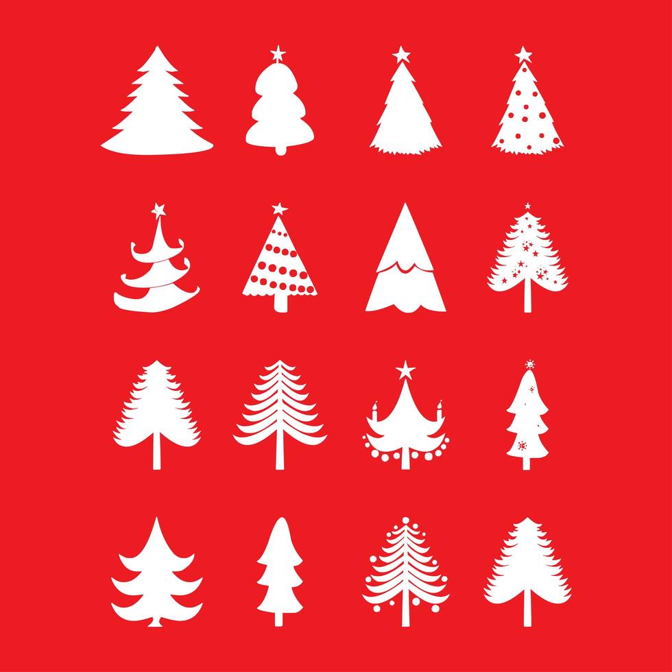 Christmas Tree Set of 16 vector