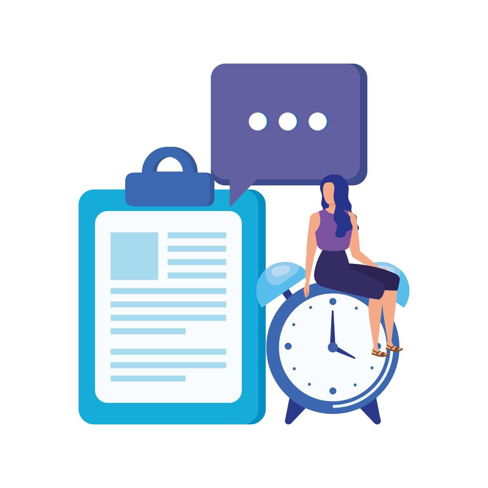 young woman with checklist character vector