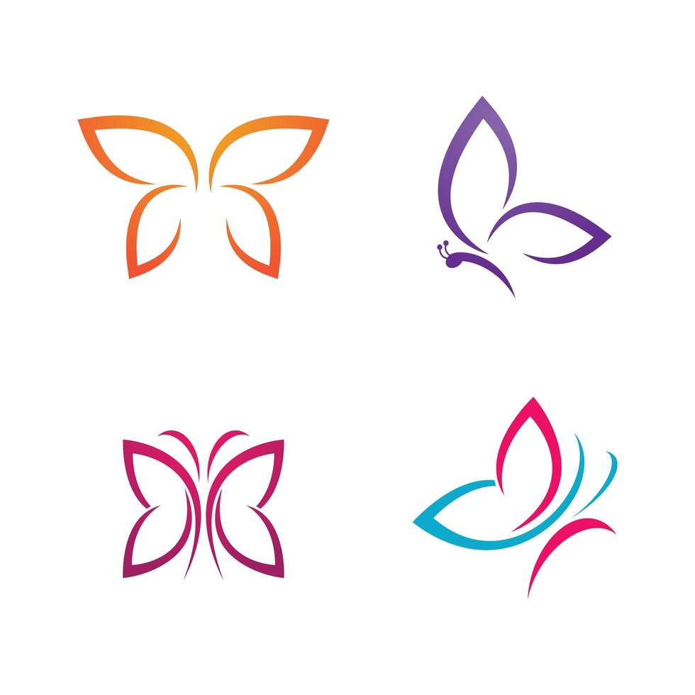 imágenes de logo de mariposa de belleza vector